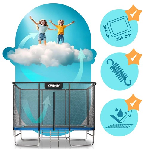 Trampolina ogrodowa NEO SPORT 12x8ft/366x244cm
