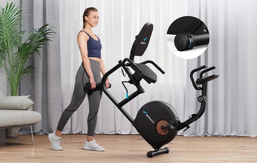 Rower treningowy poziomy MERACH MR-S23B1-EU (czarny)