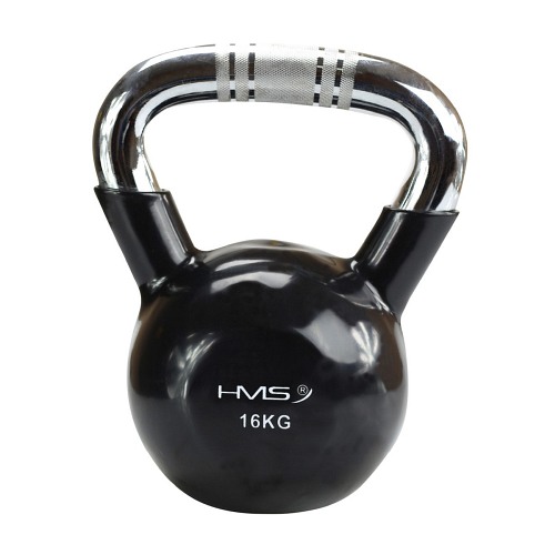 KETTLEBELL ŻELIWNY KGC OGUMOWANY UCHWYT CHROM HMS