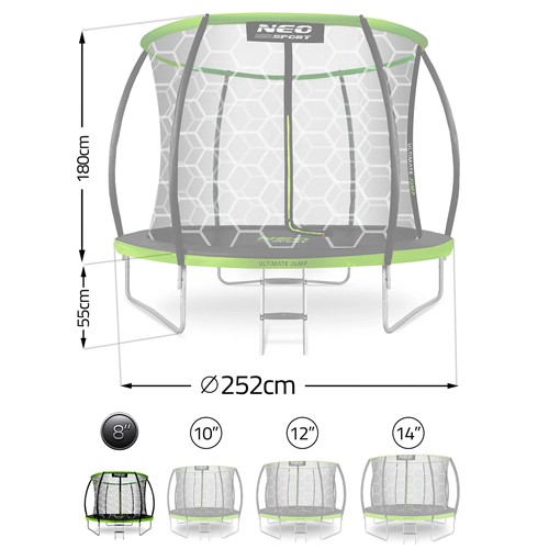 Trampolina ogrodowa NEO SPORT 8FT 252 cm