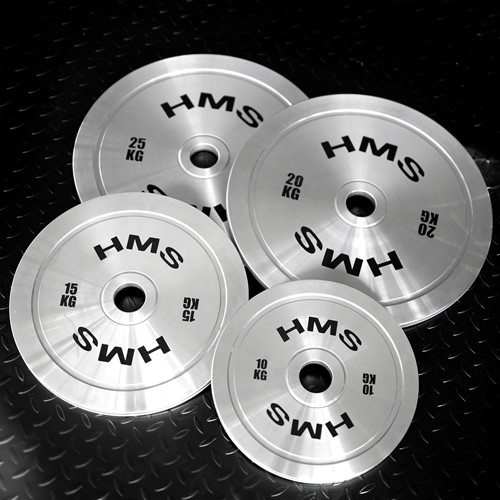 Zestaw stalowych talerzy olimpijskich kalibrowanych HMS TOS 2x 0.25 - 1.25kg (6 kg)