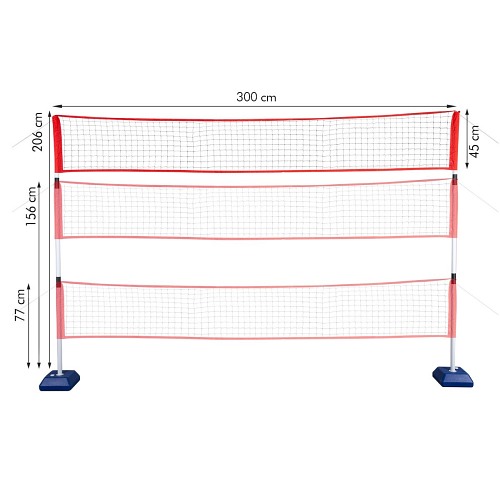 SIATKA MULTIFUNKCYJNA BADMINTON+TENIS+SIATKÓWKA NILS NT0300 3W1