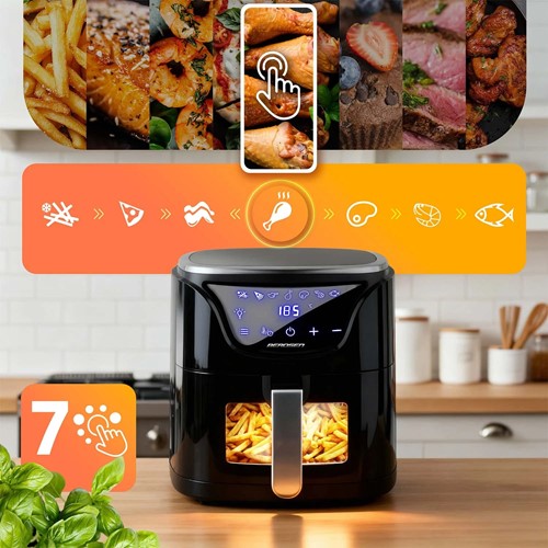 Frytkownica beztłuszczowa Air fryer frytownica 5l BD-652 czarno-srebrna