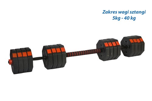 Regulowane hantle treningowe Energetic Body 2x20 kg