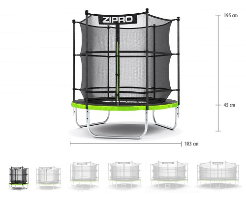 Trampolina Zipro Jump Pro z siatką wewnętrzną  6FT 183 cm 