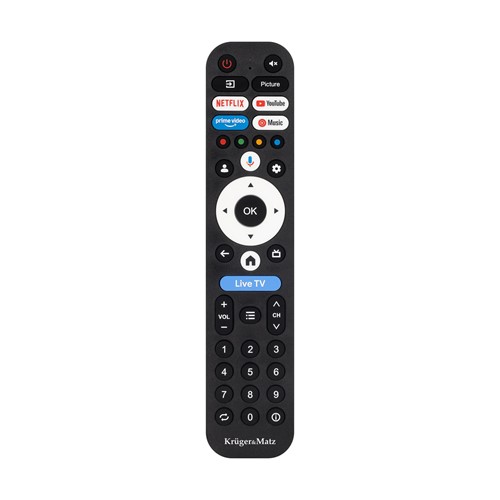 Telewizor Kruger&Matz 43" FHD Google TV, DVB-T2/S2/T/C H.265 HEVC
