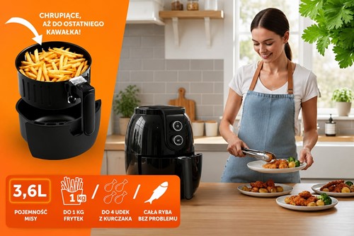 Frytkownica beztłuszczowa Air fryer frytownica 3,6l Berdsen BD-650