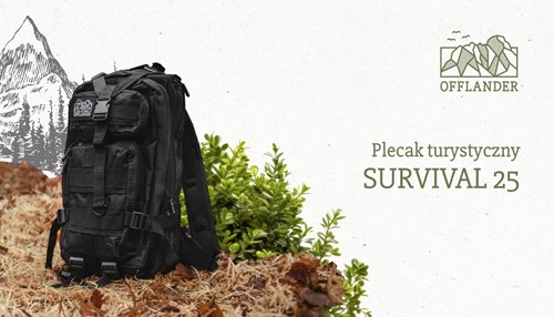 Plecak turystyczny Offlander Survival 25l czarny