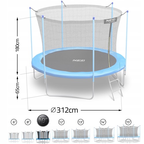 Trampolina ogrodowa NEO SPORT 10FT 312 cm z siatką wewnętrzną