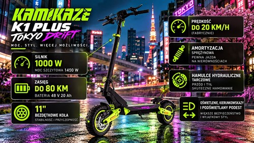 Hulajnoga elektryczna Kamikaze K1 Plus Tokyo Drift