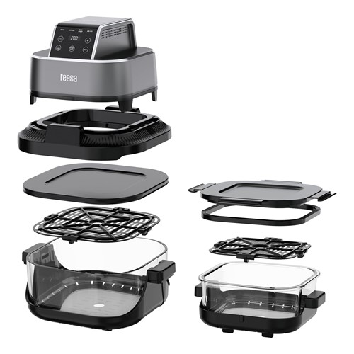 Frytkownica beztłuszczowa TEESA GLASS AIR FRYER 4L, 1,5 L, 1500W