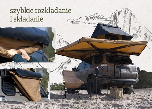 Markiza samonośna Offlander BATWING 270 Sand Lewa 2.5 M