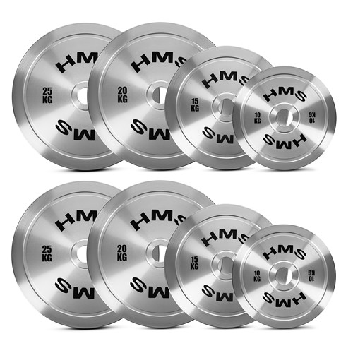Zestaw stalowych talerzy olimpijskich kalibrowanych HMS TOS 2x 0.25 - 1.25kg (6 kg)