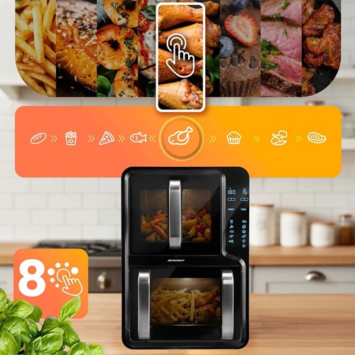 Frytkownica beztłuszczowa dwukomorowa pionowa 12 l Air fryer frytownica Berdsen 2800W BD-664