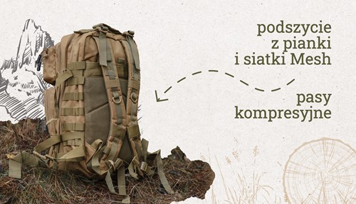 Plecak turystyczny Offlander Survival 43l khaki