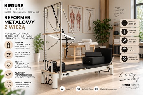 Reformer Metalowy z Wieżą Krause Fitness