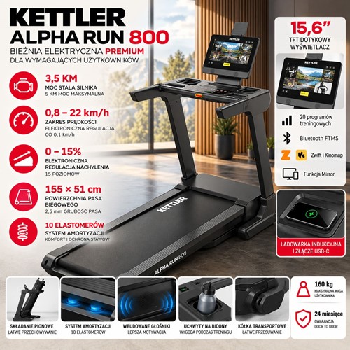 Bieżnia elektryczna Kettler Alpha Run 800