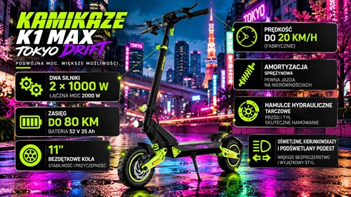 Hulajnoga elektryczna Kamikaze K1 Max Tokyo Drift