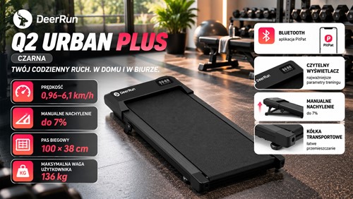 Bieżnia DeerRun Q2 Urban Plus (czarna)