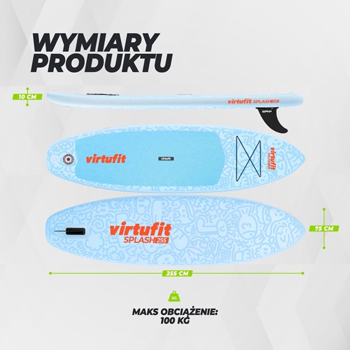 Deska SUP VirtuFit Splash 255 Light Blue