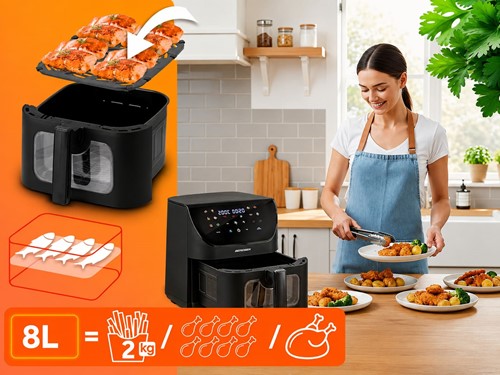 Frytkownica beztłuszczowa Air fryer Berdsen BD-660 czarna