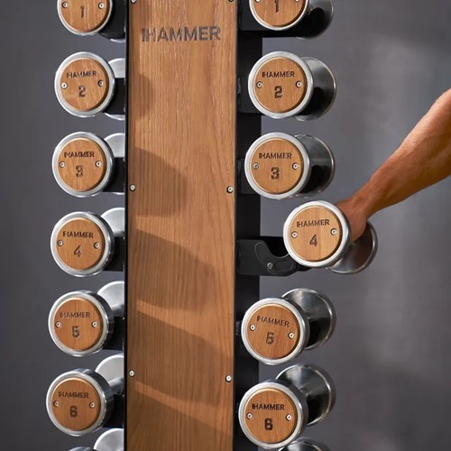 Zestaw hantli drewniano-stalowych Hammer 1-10 kg