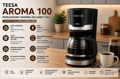 Przelewowy ekspres do kawy 1,5L AROMA 100
