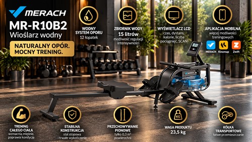 Wioślarz MERACH MR-R10B2 (czarny)