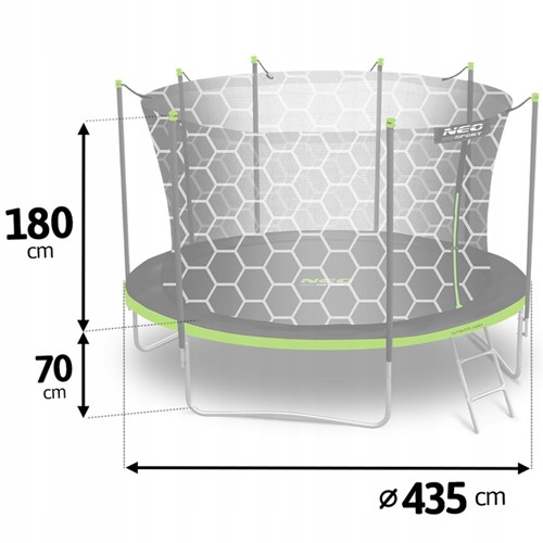 Trampolina ogrodowa NEO SPORT 14FT 435 cm z siatką wewnętrzną