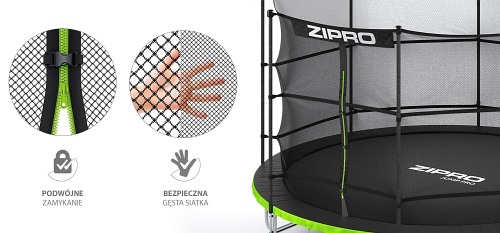 Trampolina Zipro z siatką wewnętrzną 16FT 496 cm + torba na buty