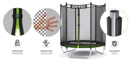 Trampolina Zipro Jump Pro z siatką zewnętrzną 4FT 127cm