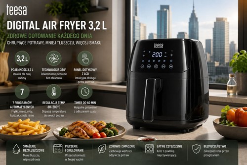 Frytkownica beztłuszczowa TEESA DIGITAL AIR FRYER 3,2L