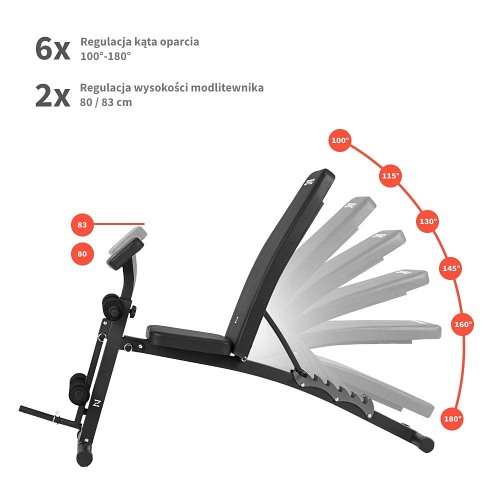Ławka treningowa z prasą do nóg i modlitewnikiem Zipro Volume