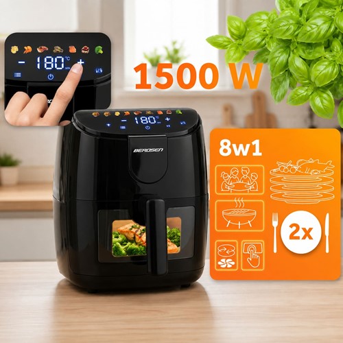 Frytkownica beztłuszczowa Air fryer frytownica 4l Berdsen 1500W BD-658 czarna