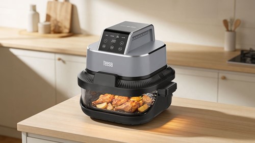 Frytkownica beztłuszczowa TEESA GLASS AIR FRYER 4L, 1,5 L, 1500W