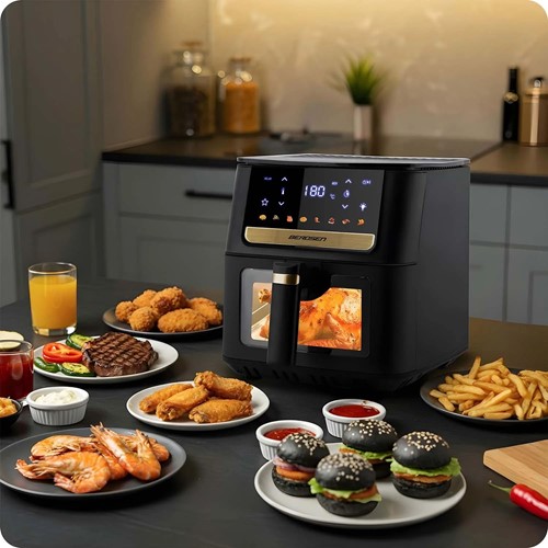 Frytkownica beztłuszczowa Air fryer Berdsen BD-655 czarna