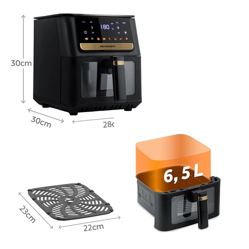 Frytkownica beztłuszczowa Air fryer Berdsen BD-655 czarna