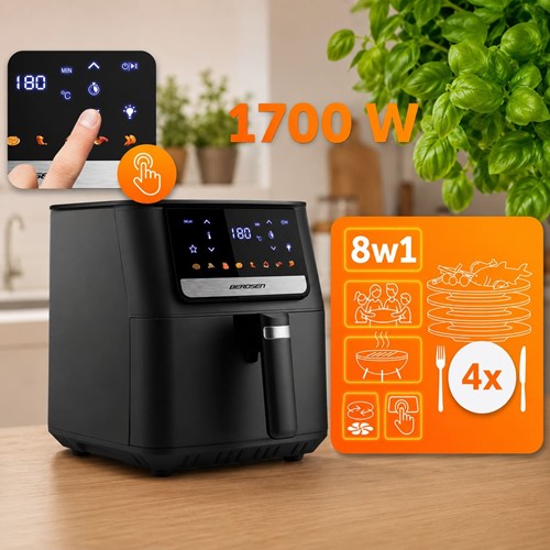 Frytkownica beztłuszczowa Air fryer Berdsen BD-662 czarna
