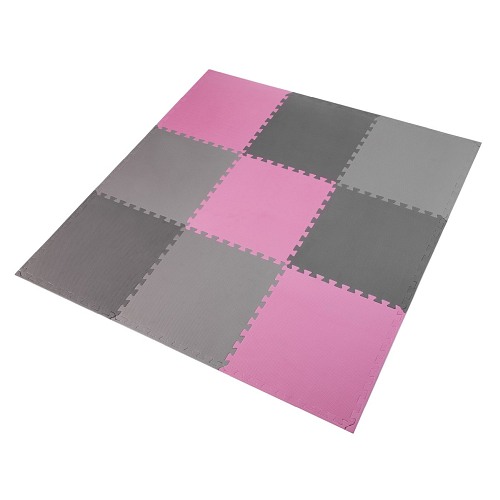 Mata puzzle One Fitness MP10 PINK-GREY (9 elementów)