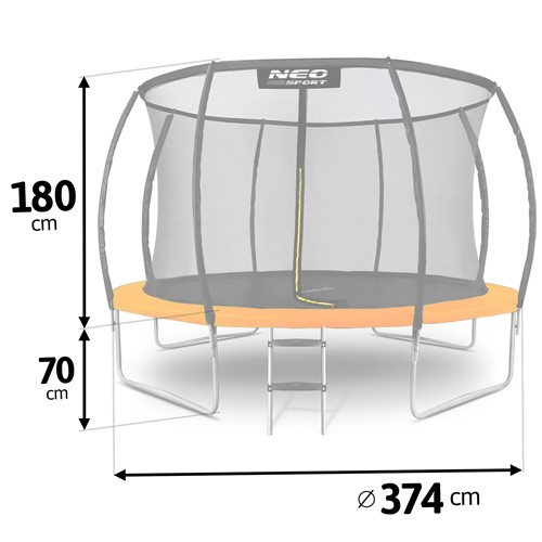 Trampolina ogrodowa profilowana NEO SPORT 12FT 374 cm