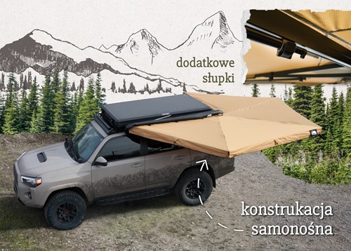 Markiza samonośna Offlander BATWING 270 Sand Lewa 2.5 M
