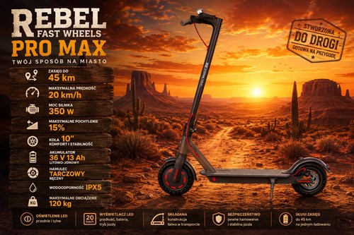 Hulajnoga elektryczna REBEL FAST WHEELS PRO MAX