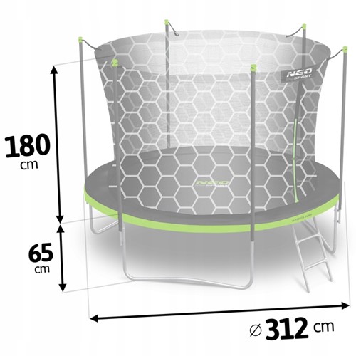 Trampolina ogrodowa NEO SPORT 10FT 312 cm z siatką wewnętrzną 