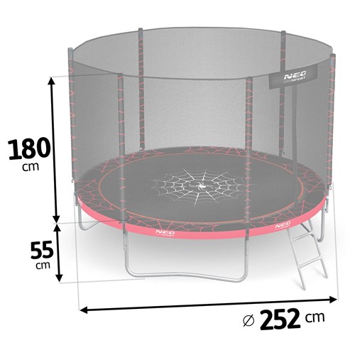 Trampolina ogrodowa NEO SPORT 8FT 252 cm