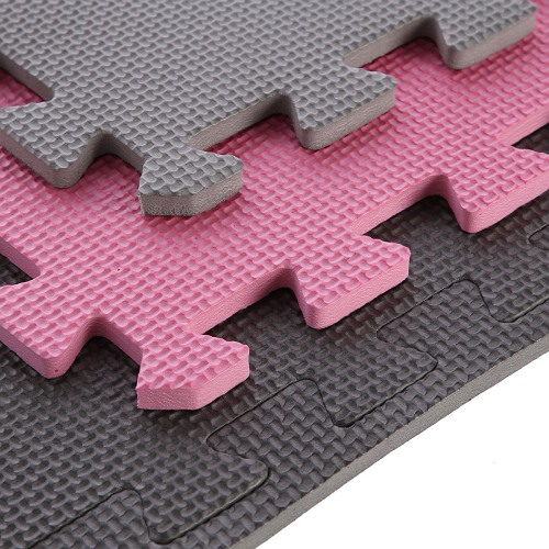 Mata puzzle One Fitness MP10 PINK-GREY (9 elementów)