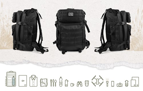 Plecak turystyczny Offlander Survival 43l czarny