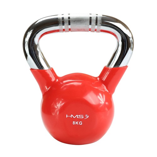 KETTLEBELL ŻELIWNY KGC OGUMOWANY UCHWYT CHROM HMS