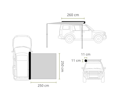 Markiza Offlander prosta boczna 2.5 M