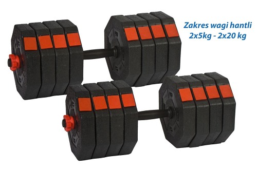 Regulowane hantle treningowe Energetic Body 2x20 kg