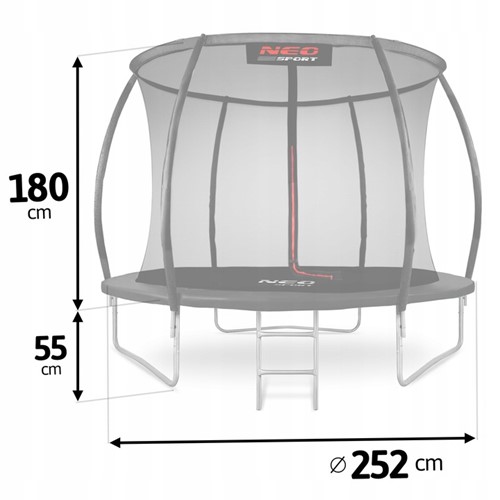 Trampolina ogrodowa NEO SPORT 8FT 252 cm